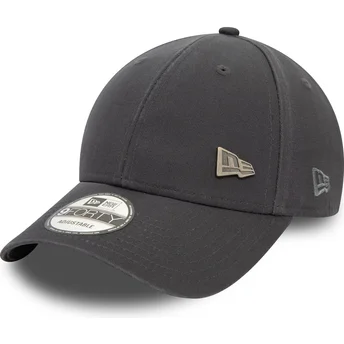 Graue verstellbare Curved Cap 9FORTY Pin von New Era