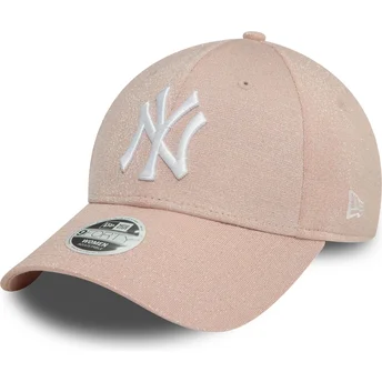 Čepice zaoblená růžová nastavitelný 9FORTY Glitter New York Yankees MLB New Era