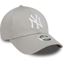 new-era-new-york-yankees-mlb-9forty-glitter-verstellbare-graue-damenkappe-mit-gebogenem-schirm