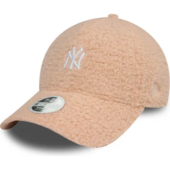 Gebogene rosa verstellbare Damenkappe 9FORTY Borg der New York Yankees MLB von New Era