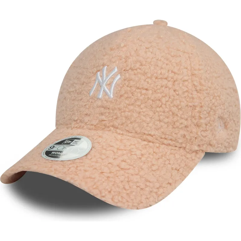 gebogene-rosa-verstellbare-damenkappe-9forty-borg-der-new-york-yankees-mlb-von-new-era