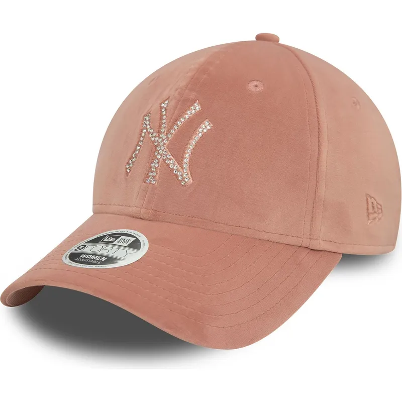 cepice-zaoblena-ruzova-nastavitelny-9forty-velour-diamante-new-york-yankees-mlb-new-era