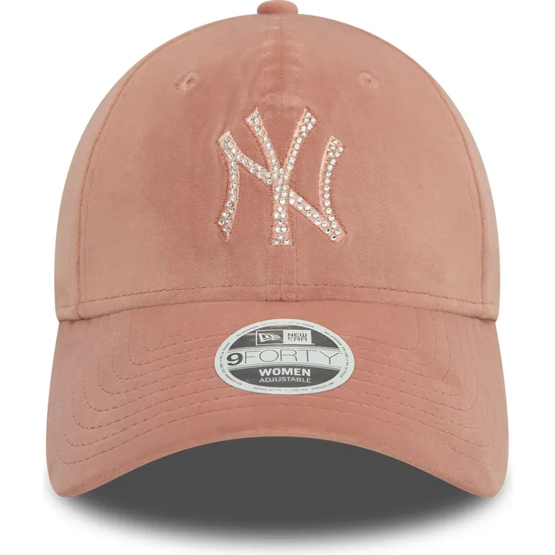 cepice-zaoblena-ruzova-nastavitelny-9forty-velour-diamante-new-york-yankees-mlb-new-era