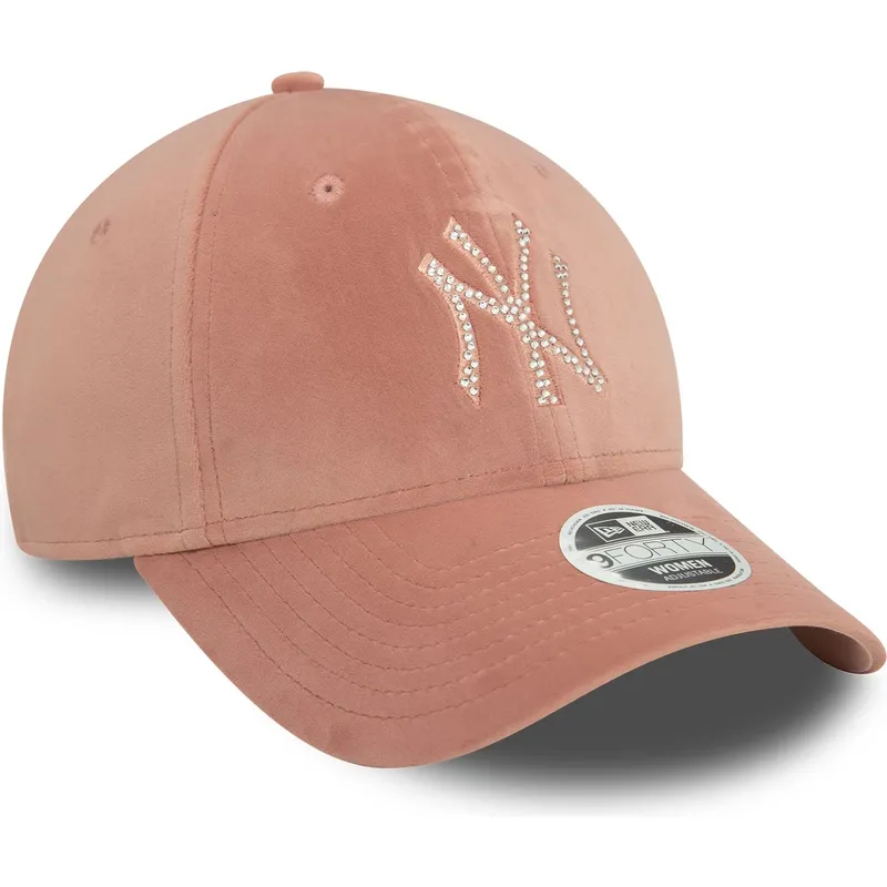cepice-zaoblena-ruzova-nastavitelny-9forty-velour-diamante-new-york-yankees-mlb-new-era
