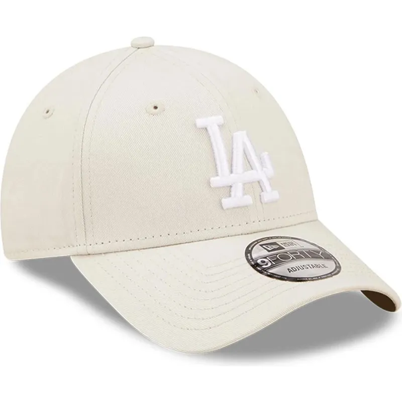 beige-bojd-justerbar-keps-9forty-league-essential-los-angeles-dodgers-mlb-fran-new-era
