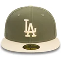 los-angeles-dodgers-mlb-59fifty-side-patch-grune-und-beige-fitted-kappe-von-new-era