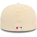 beige-braune-angepasste-59fifty-low-profile-cord-cap-der-los-angeles-dodgers-mlb-von-new-era