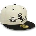 beige-und-schwarze-59fifty-chicago-white-sox-mlb-93-division-fitted-cap-von-new-era