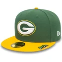 grune-und-gelbe-59fifty-fitted-cap-mit-flachem-schirm-und-pin-set-der-green-bay-packers-nfl-von-new-era