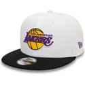 new-era-flat-brim-9fifty-white-crown-patch-los-angeles-lakers-nba-white-and-black-snapback-cap