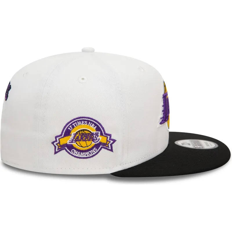 cepice-rovna-cerna-snapback-9fifty-white-crown-patch-los-angeles-lakers-nba-new-era