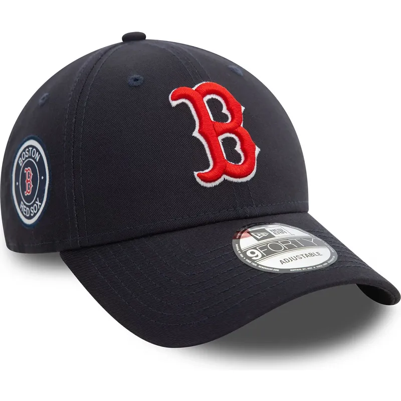 marineblaue-verstellbare-curved-cap-9forty-side-patch-der-boston-red-sox-mlb-von-new-era
