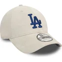 beige-gebogener-39thirty-faux-suede-cap-mit-blauem-logo-der-los-angeles-dodgers-mlb-von-new-era