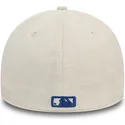 beige-gebogener-kappe-mit-blauem-logo-39thirty-faux-suede-von-los-angeles-dodgers-mlb-von-new-era