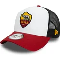9forty-e-frame-core-trucker-cap-in-weiss-schwarz-und-rot-der-associazione-sportiva-roma-serie-a-von-new-era