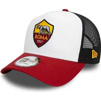 Weiße, schwarze und rote 9FORTY E Frame Core Trucker Cap Associazione Sportiva Roma Serie A von New Era