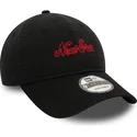 new-era-curved-brim-9twenty-heritage-script-black-adjustable-cap