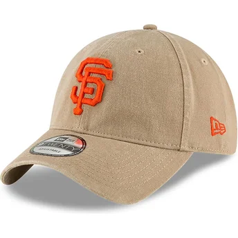 Beige justerbar böjd keps 9TWENTY Core Classic San Francisco Giants MLB från New Era