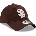 braune-verstellbare-gebogene-kappe-9twenty-core-classic-der-san-diego-padres-mlb-von-new-era