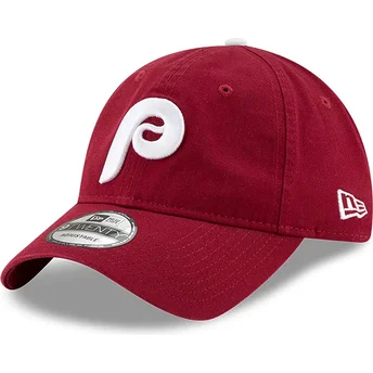 Mörkröd böjd keps justerbar 9TWENTY Core Classic Philadelphia Phillies MLB från New Era