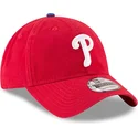 rote-verstellbare-gebogene-9twenty-core-classic-kappe-der-philadelphia-phillies-mlb-von-new-era