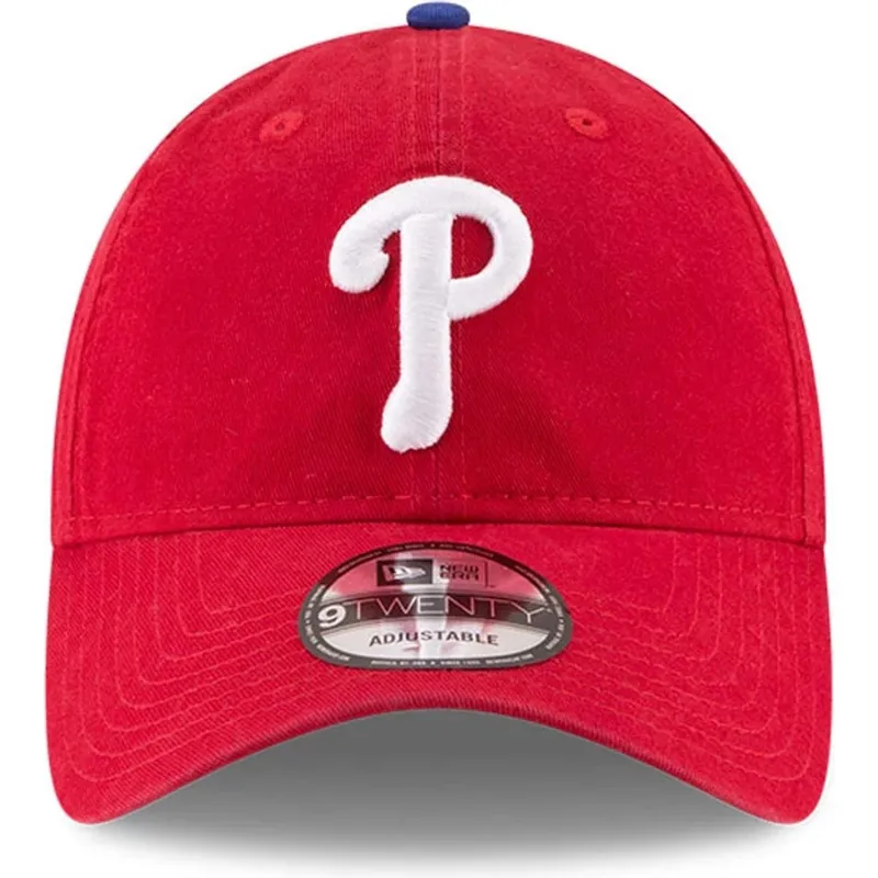 rote-verstellbare-gebogene-9twenty-core-classic-kappe-der-philadelphia-phillies-mlb-von-new-era