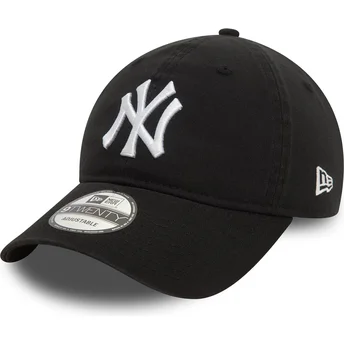 Čepice zaoblená černá nastavitelný pásek 9TWENTY Washed New York Yankees MLB New Era