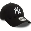 schwarze-verstellbare-9twenty-washed-kappe-mit-gebogenem-schirm-der-new-york-yankees-mlb-von-new-era