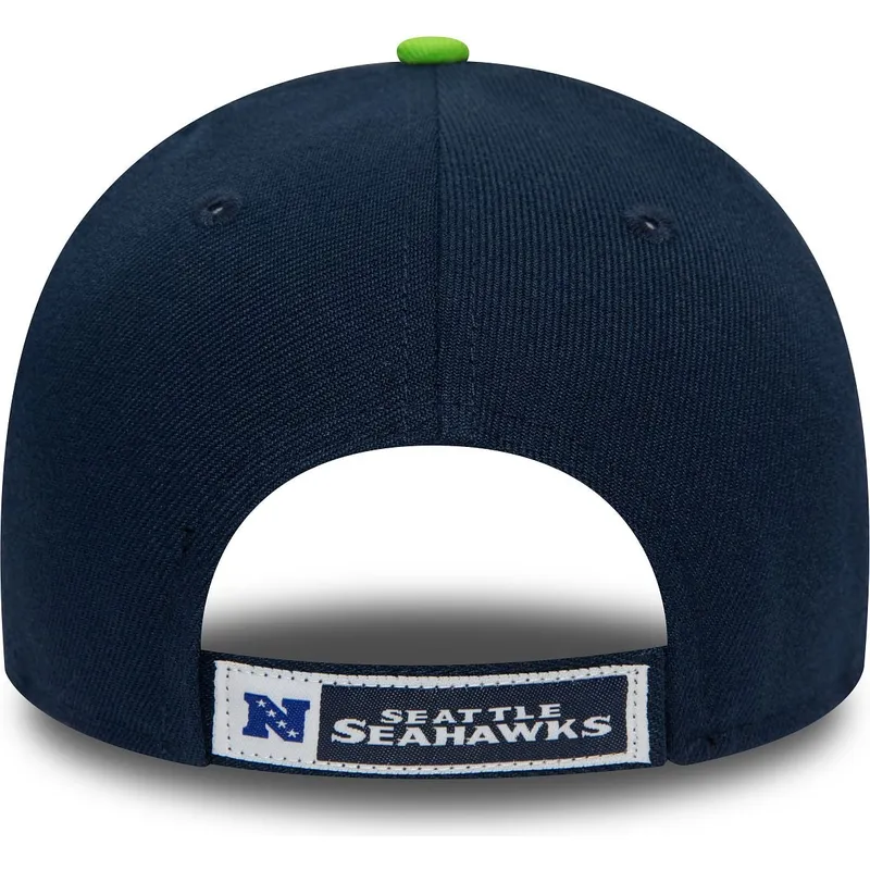 marineblaue-gebogene-verstellbare-kinderkappe-9forty-the-league-der-seattle-seahawks-nfl-von-new-era