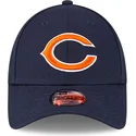 marineblaue-gebogene-verstellbare-kappe-fur-kinder-9forty-the-league-chicago-bears-nfl-von-new-era