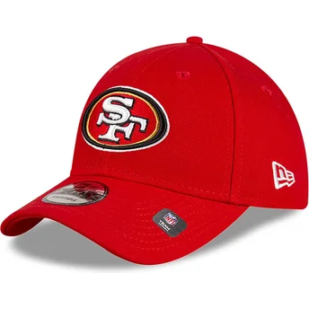 San Francisco 49ers NFL Teamfärger The League 9FORTY justerbar röd böjd keps från New Era
