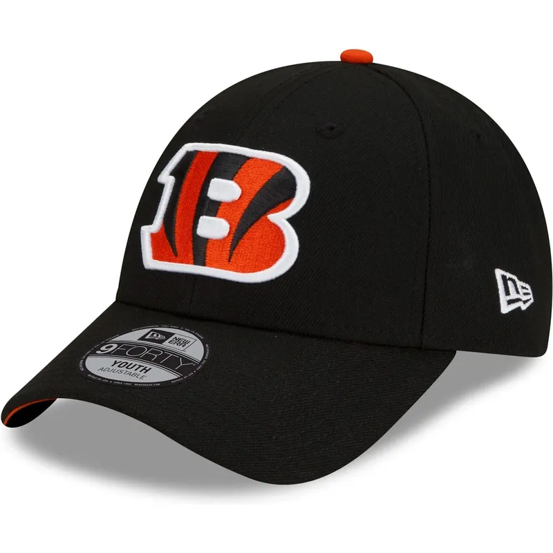 schwarze-gebogene-verstellbare-kinderkappe-9forty-the-league-der-cincinnati-bengals-nfl-von-new-era