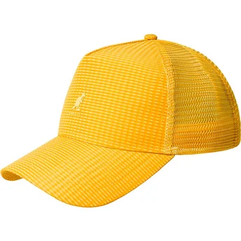 Čepice zaoblená žlutá snapback Seersucker Mesh Warm Apricot Kangol