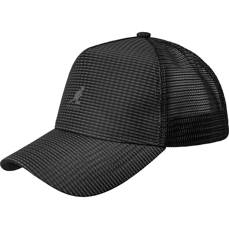 kangol-seersucker-mesh-black-trucker-cap-in-schwarz