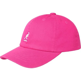 Čepice zaoblená růžová nastavitelný pásek Washed Baseball Electric Pink Kangol