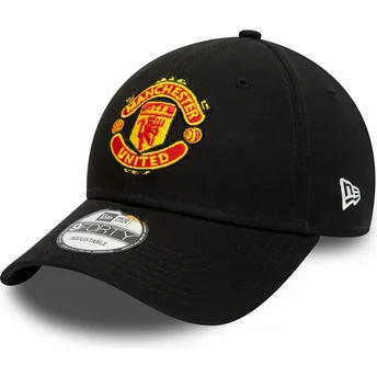 Schwarze verstellbare Curved Cap 9FORTY Essential von Manchester United Football Club von New Era