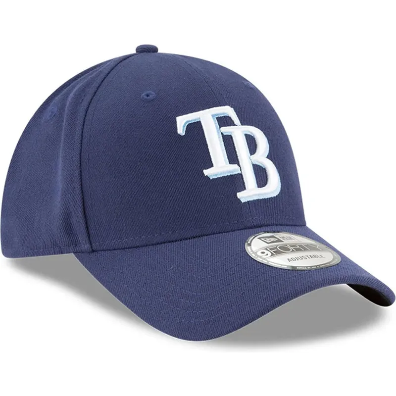 marineblaue-verstellbare-curved-cap-9forty-the-league-der-tampa-bay-rays-mlb-von-new-era