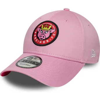 Cap zaoblená pink adjustable strap 9FORTY Core Porcinos FC Kings League New Era