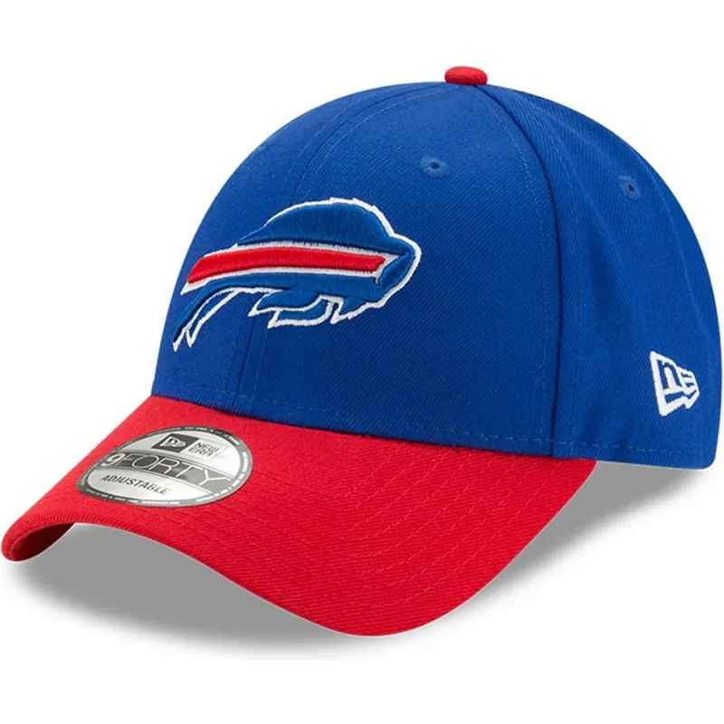 verstellbare-blaue-und-rote-curved-cap-9forty-the-league-der-buffalo-bills-nfl-von-new-era