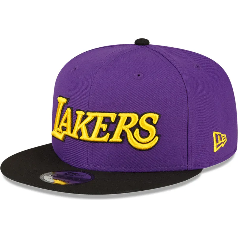 violette-und-schwarze-flache-snapback-kappe-9fifty-statement-der-los-angeles-lakers-nba-von-new-era