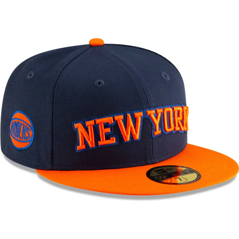 new-era-new-york-knicks-nba-59fifty-statement-bla-och-orange-justerbar-platt-keps