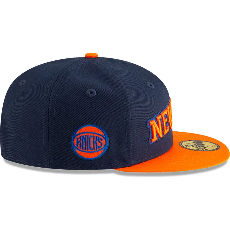 new-era-new-york-knicks-nba-59fifty-statement-bla-och-orange-justerbar-platt-keps