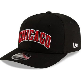 Chicago Bulls NBA New Era 9SEVENTY Statement Stretch Snap svart böjd snapback-keps