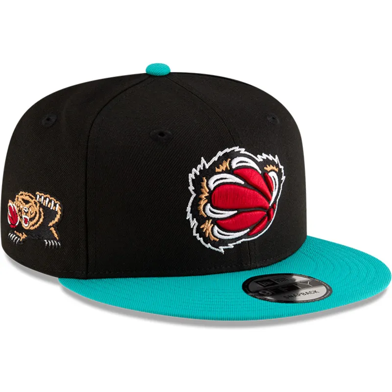 schwarze-und-grune-flache-snapback-kappe-9fifty-classic-der-memphis-grizzlies-nba-von-new-era