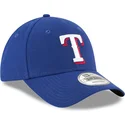 new-era-curved-brim-9forty-the-league-texas-rangers-mlb-adjustable-cap-blau