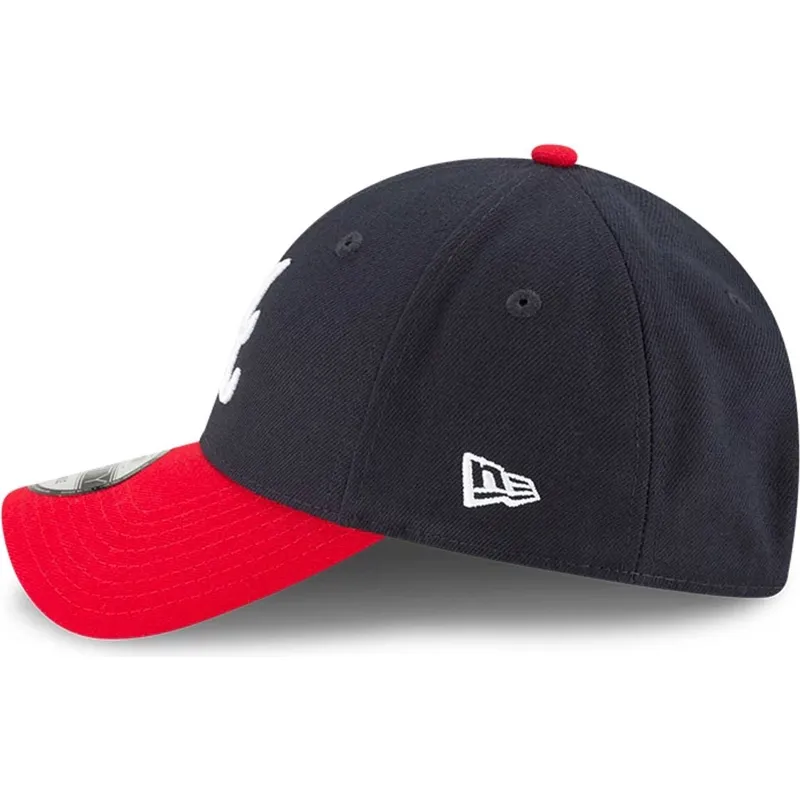 marineblaue-und-rote-verstellbare-curved-cap-9forty-the-league-atlanta-braves-mlb-von-new-era
