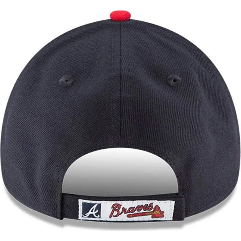 marineblaue-und-rote-verstellbare-curved-cap-9forty-the-league-atlanta-braves-mlb-von-new-era