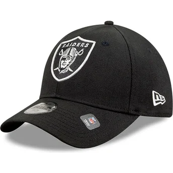 Schwarze verstellbare gebogene Kappe 9FORTY The League der Las Vegas Raiders NFL von New Era