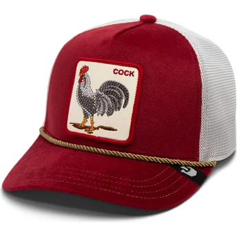 Καπέλο τύπου trucker κόκκινο και λευκό με κόκορα Cock Garnet Rooster The Farm Jewel Tones από Goorin Bros.