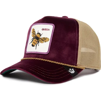 lila-trucker-kappe-biene-amethyst-queen-the-farm-jewel-tones-von-goorin-bros